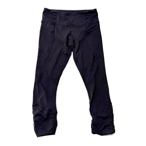 Lululemon Leggings Womens Size 6 Cropped Speed Training Tight Yoga Pants Black - Picture 1 of 10